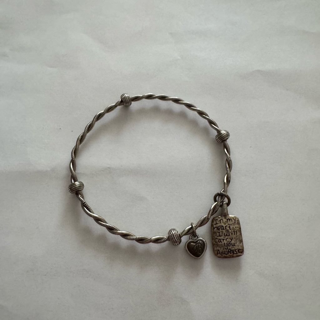 Brighton Silver Colored Twisted Bangle Bracelet Always Heart 30$